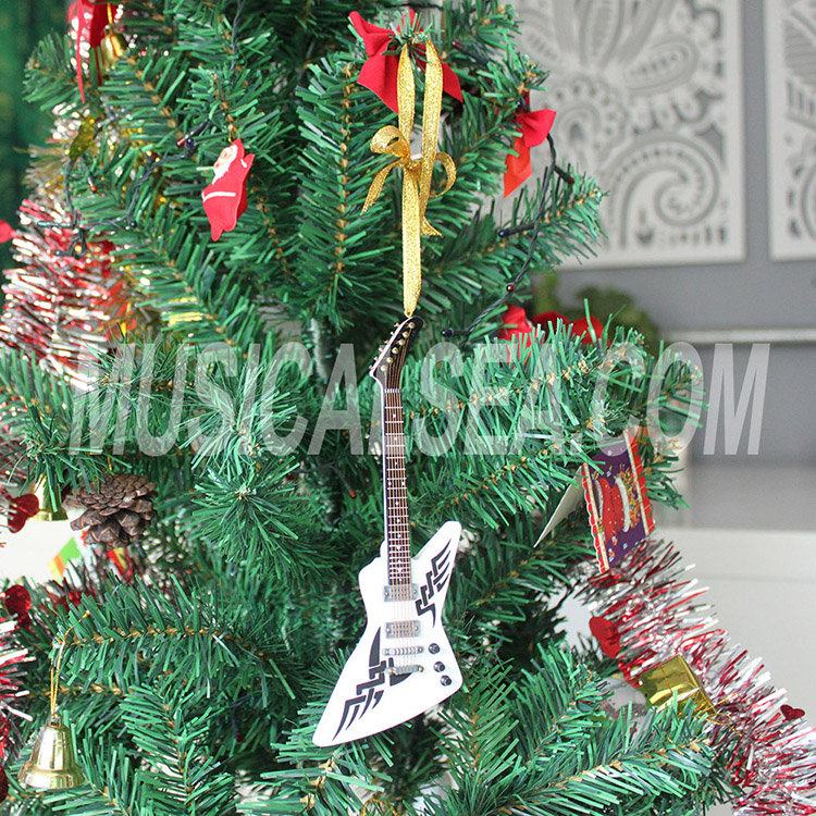 Miniature guitar shape christmas tree or